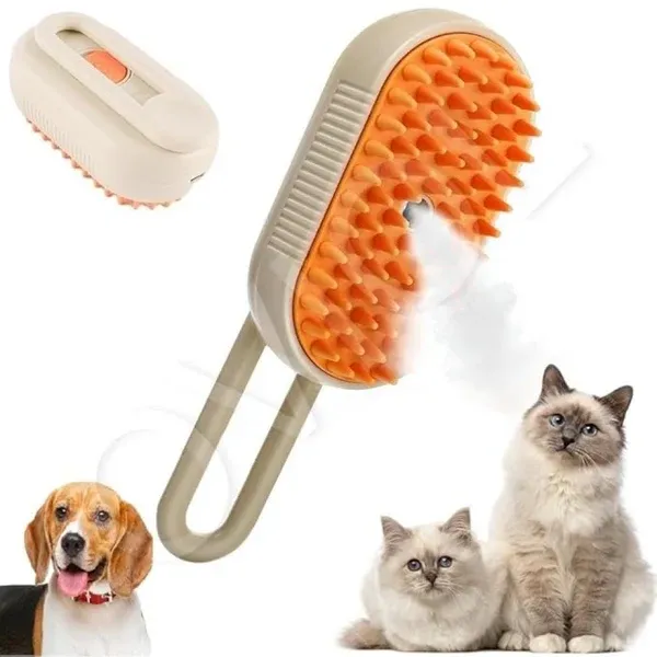 3-in-1 Electric Pet Steam Brush for Dogs & Cats
