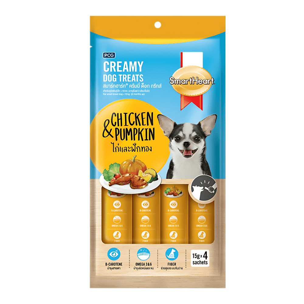 SmartHeart Chicken And Pumpkin Flavor Creamy Dog Treats (60g)