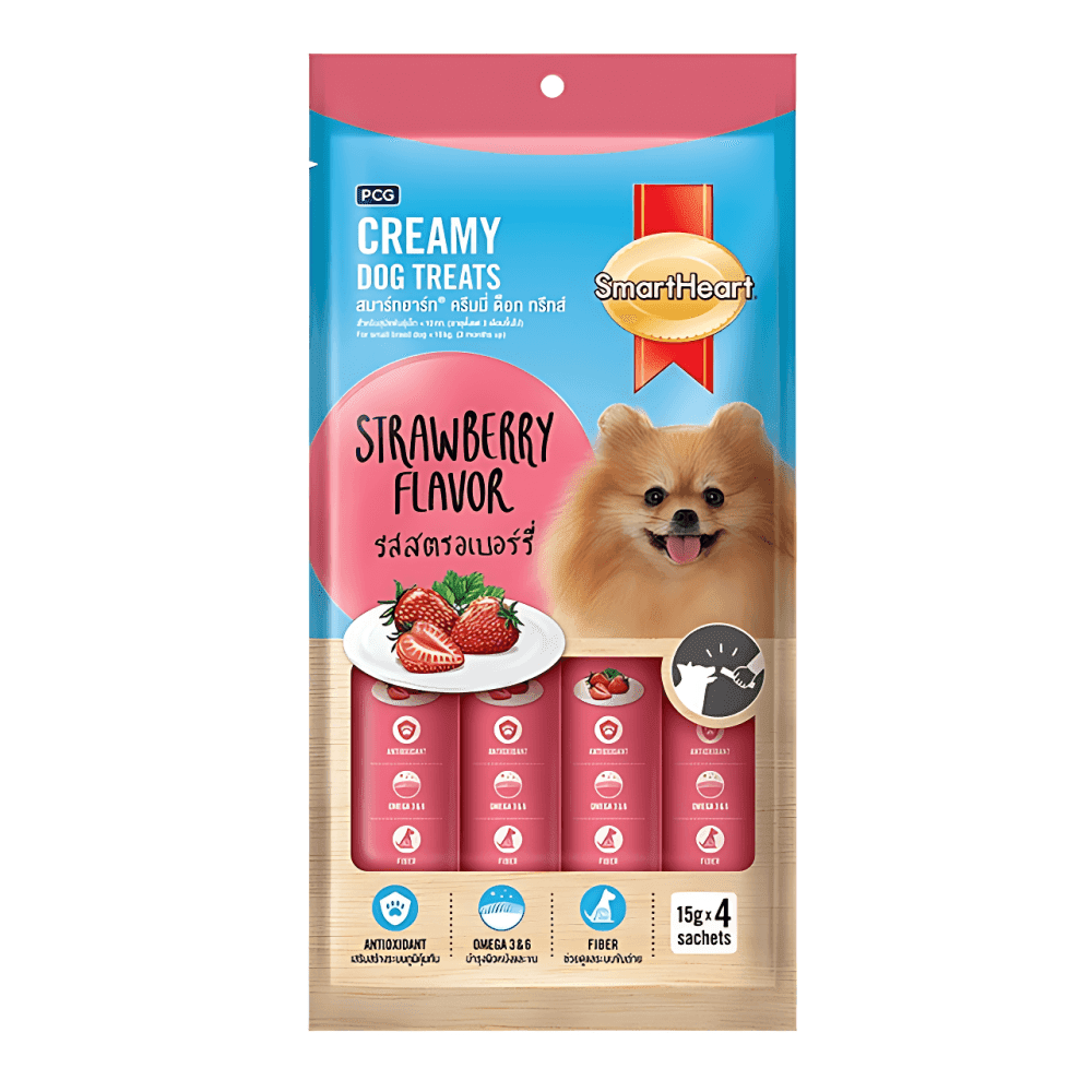 SmartHeart Strawberry Flavor Creamy Dog Treats (60g)