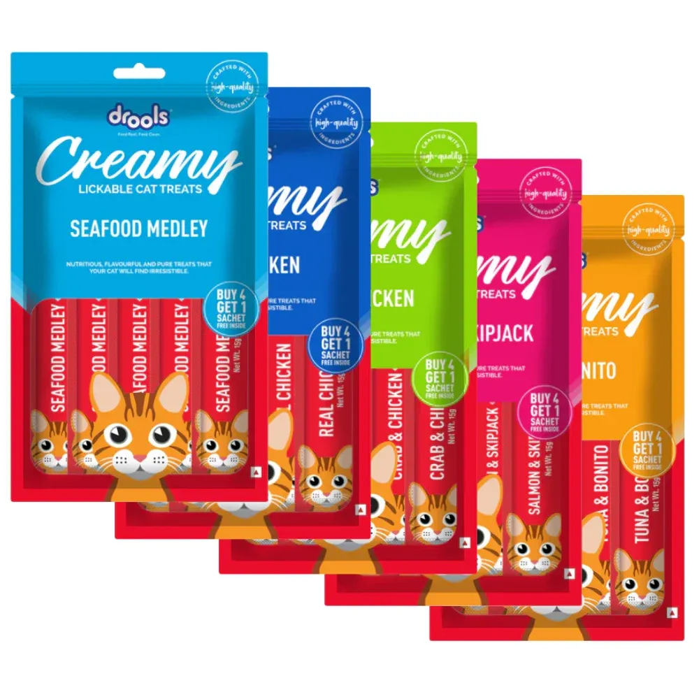 Drools Mix Creamy Cat Treats Pack of 5 (75g)